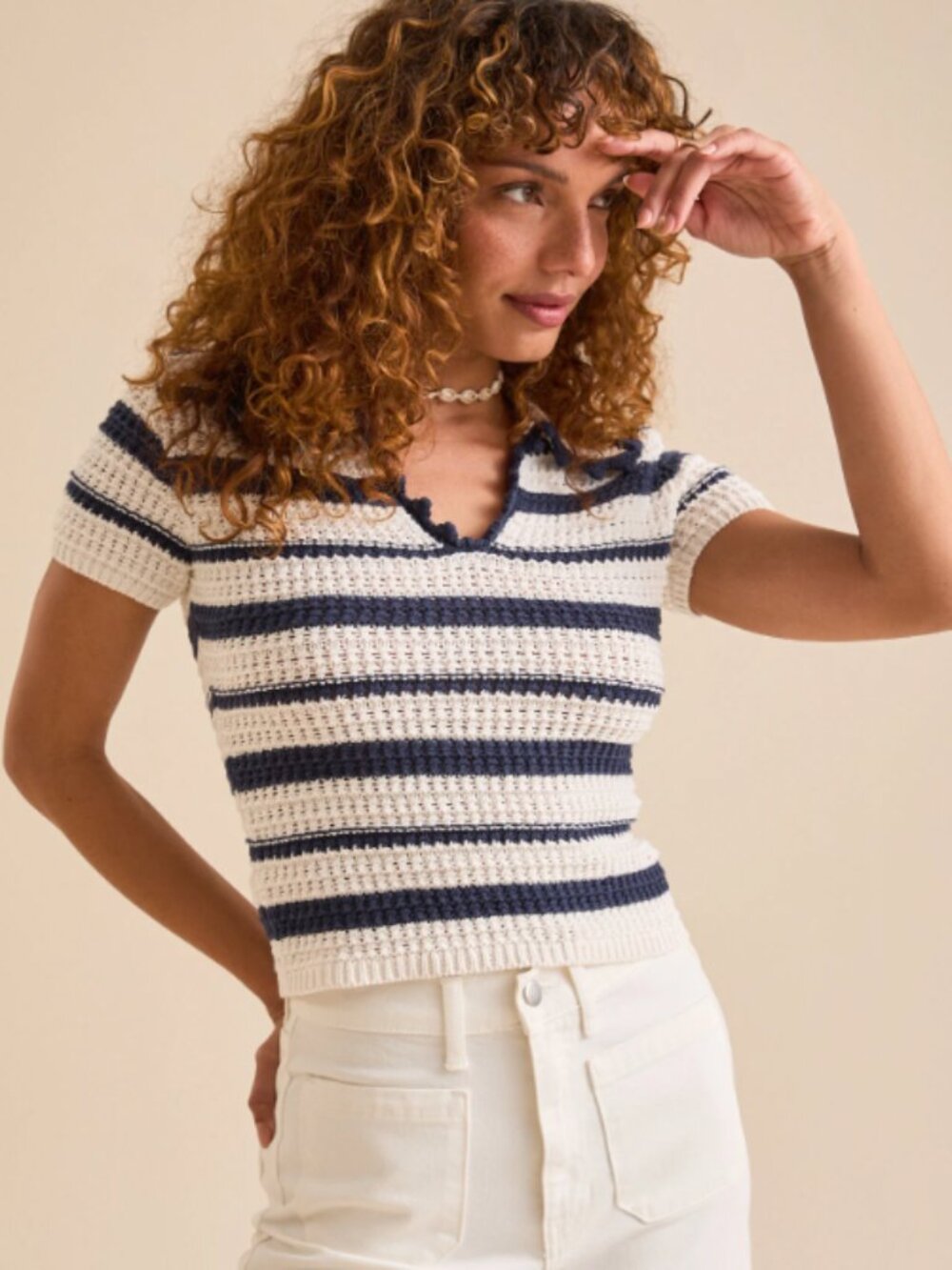 Jude Striped Crochet Top